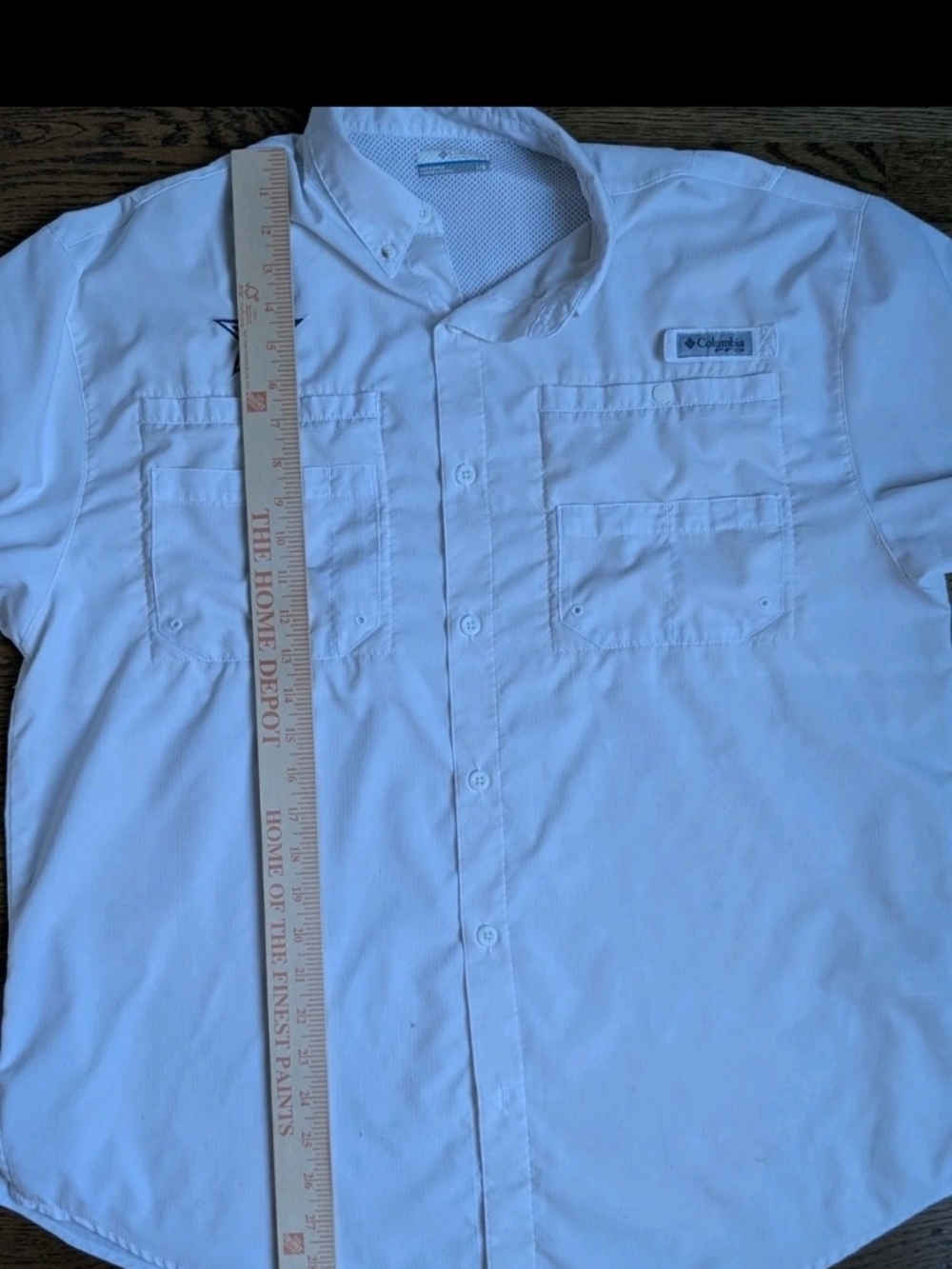 Columbia PFG Tamiami Dallas Cowboys Fishing Shirt Mens Large White Short Sleeve - Picture 15 of 15